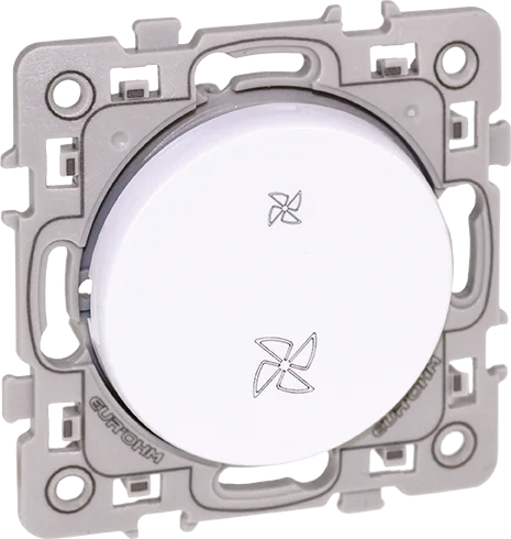 Interrupteur commande VMC 2 vitesses blanc - SQUARE image