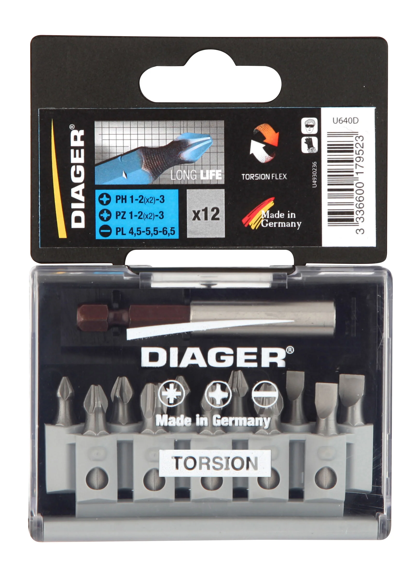 Coffret de 12 embouts torsion PZ-PH - U640D image