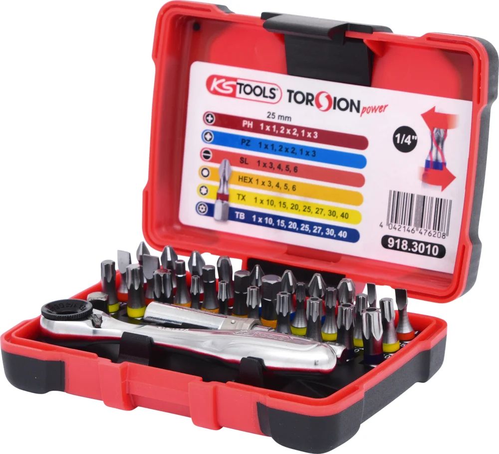 Coffret de 32 embouts de vissage 1/4'' à code couleur TORSIONpower® image