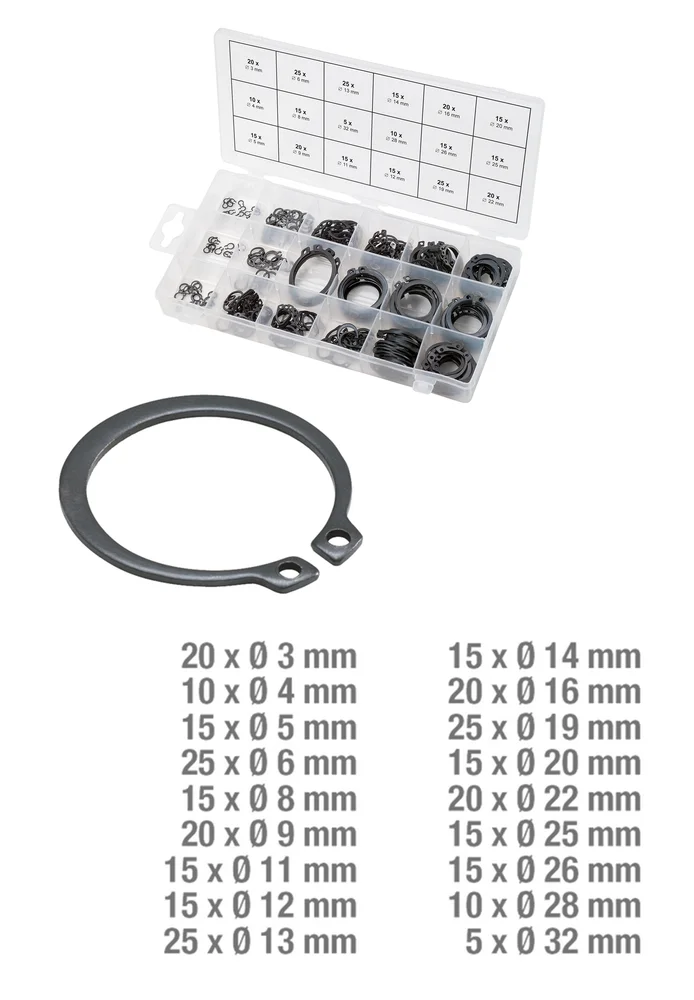 Assortiment de circlips de type externe x300 image