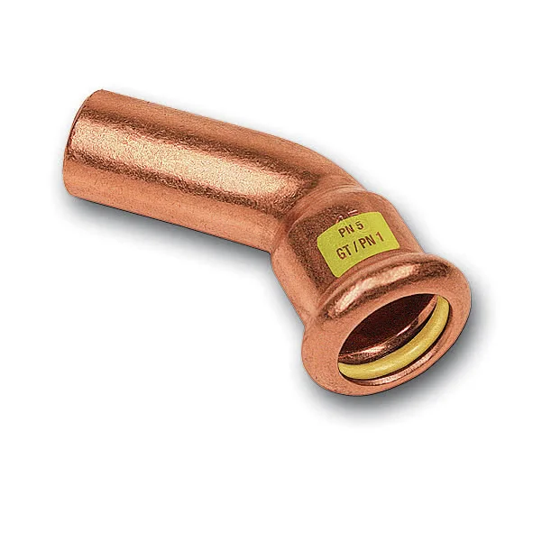 Raccord coude courbé en cuivre à sertir 45° M/F - SANHA-Press Gas série 10040-F image