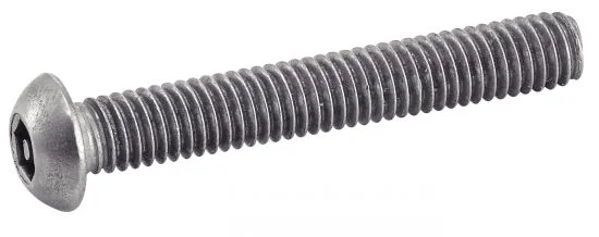 Vis tête bombée six pans creux inviolable - Avec téton central - Inox A2 image