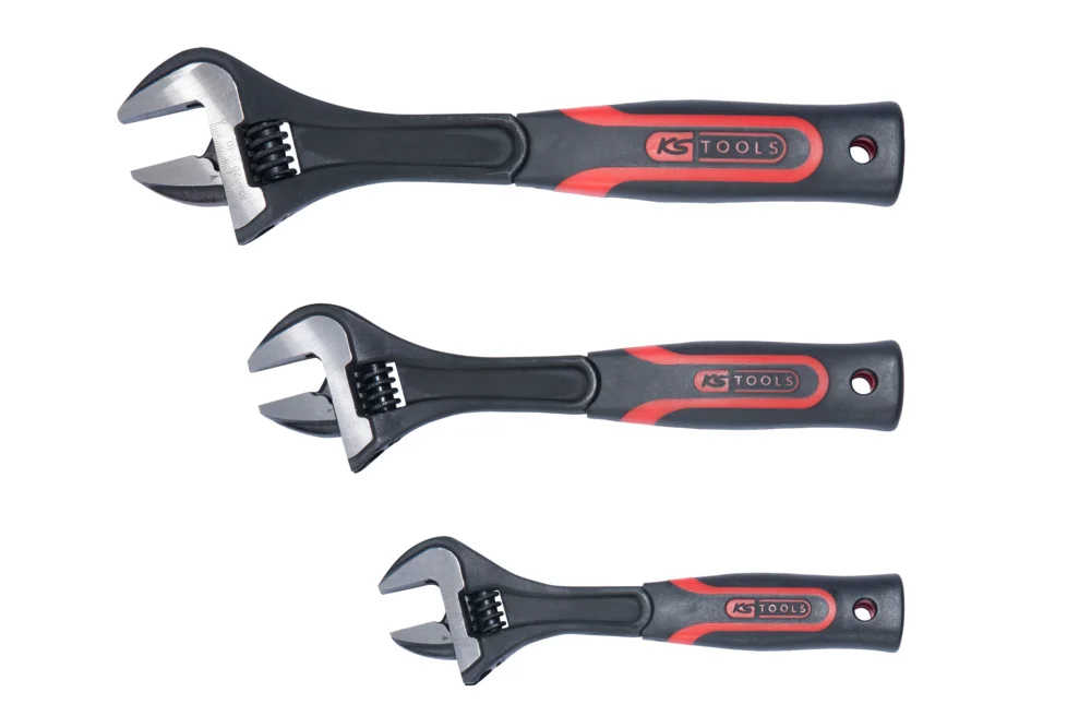 Jeu de 3 clés à molette à manche bi-matière, 8'' - 10'' - 12'' image