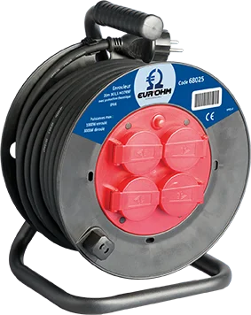 Enrouleur 4 prises 2P+T H07RN-F 3G1,5mm² - IP44 - Noir image