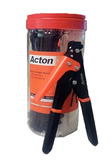 (Seau de 300) Collier de serrage noir, blanc + Pince de serrage - Nylon 6.6 image