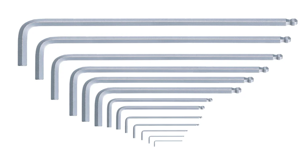 Jeu de 13 clés mâles longues 6 pans à tête sphérique - en trousse image