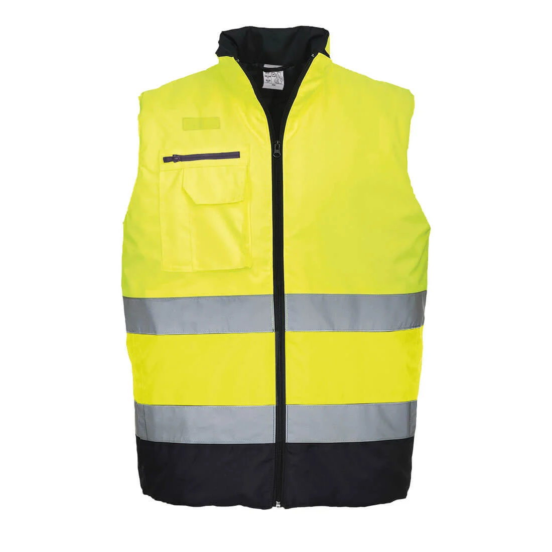 Gilet bodywarmer haute-visibilité Jaune/Marine image