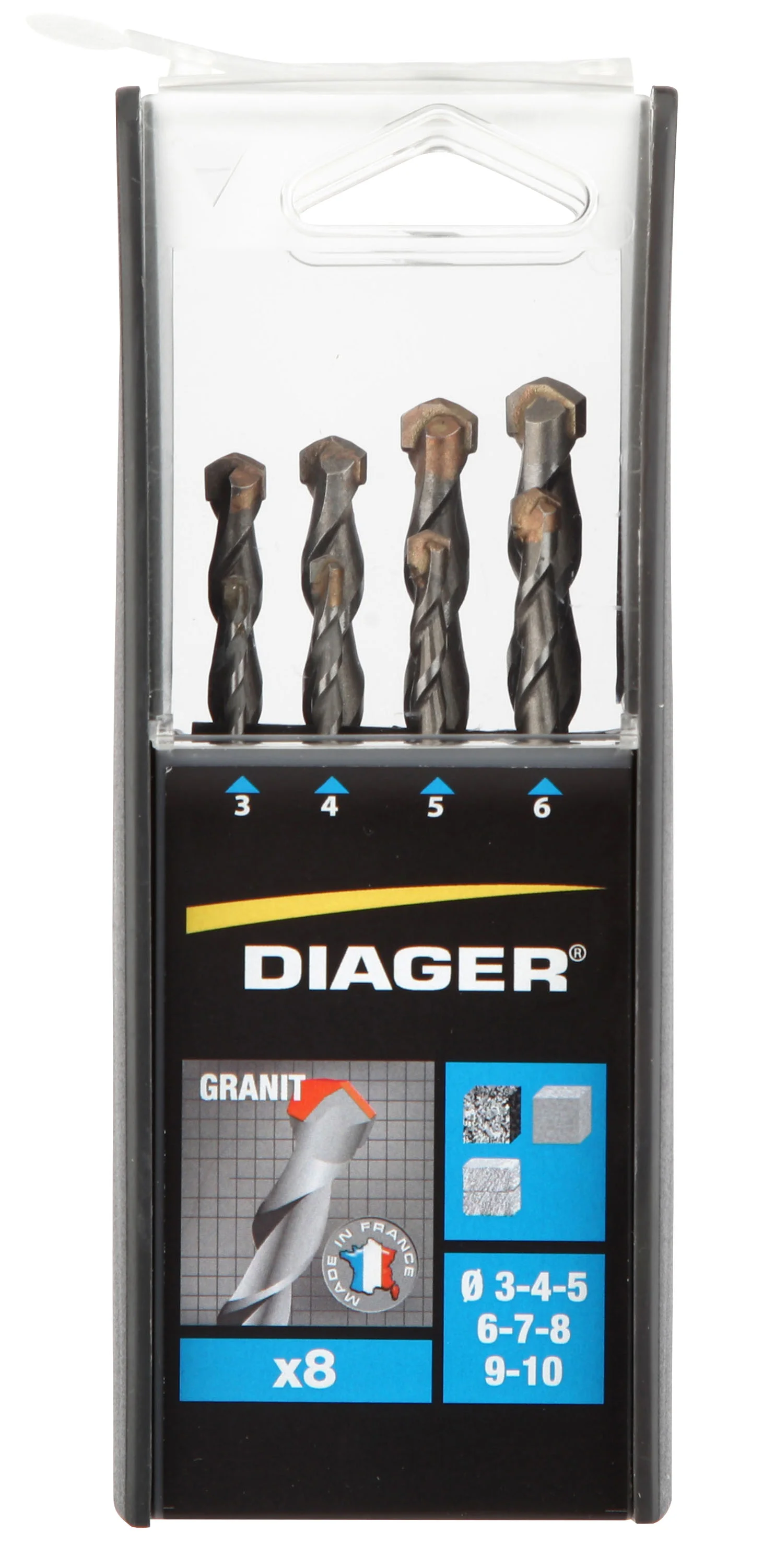 Coffret 8 forets GRANIT attachement cylindirque - 207B image