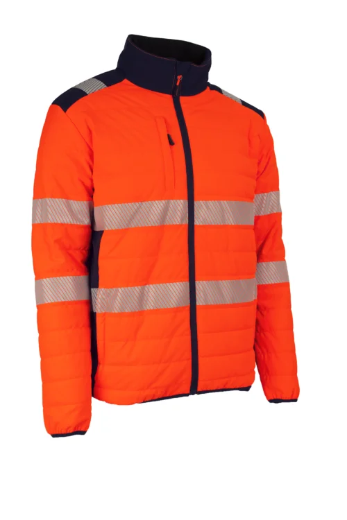 Veste matelassée zippée haute visibilité FLAKE - Orange Fluo image
