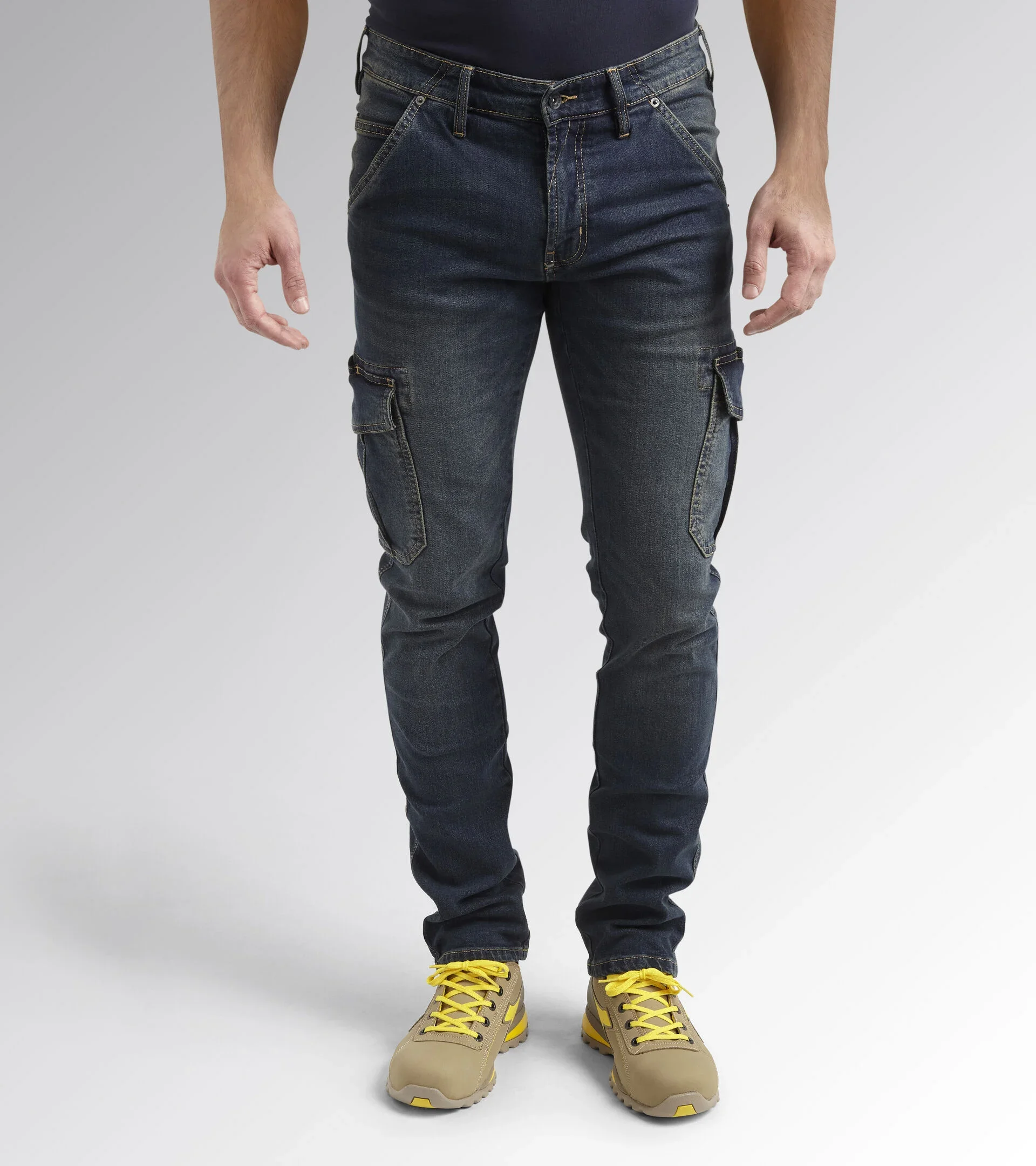 Jean de travail élastique STONE CARGO - Denim lavé image