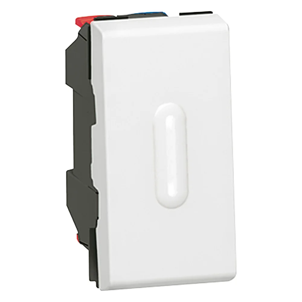 Interrupteur ou va-et-vient à voyant 10AX 250V Mosaic Easy-Led 1 module - blanc image