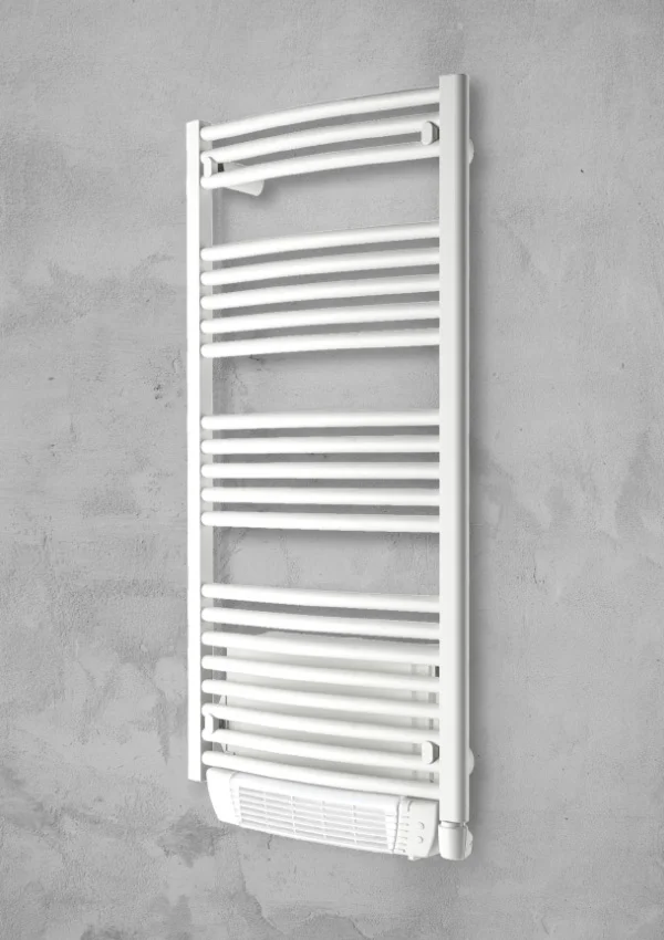 Sèche-serviette électrique + soufflerie 1000W - Capitole 2 - finition epoxy - cintré - blanc image