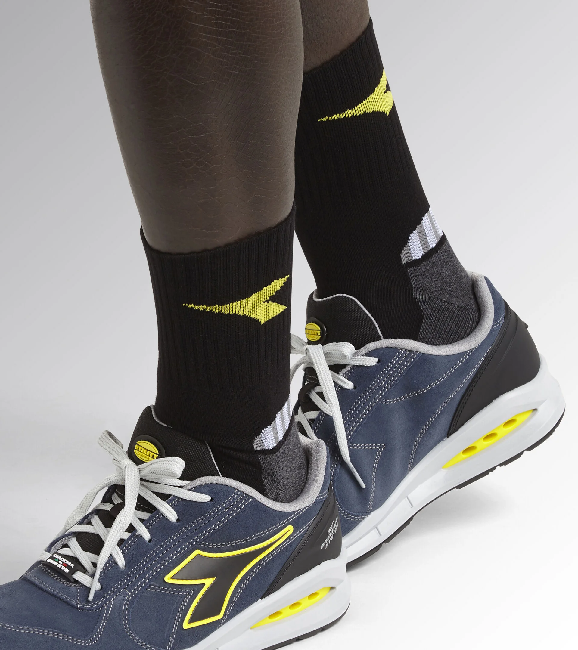 Chaussettes de travail d'été en coton - Noir/Gris image