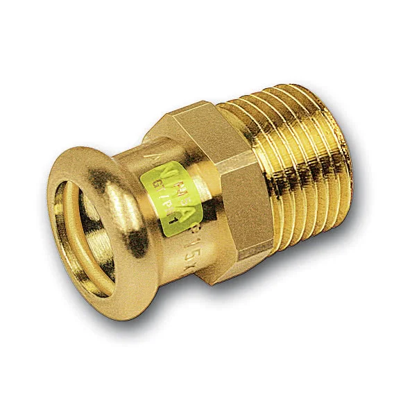 Mamelon intermédiaire en cuivre à sertir mixte fileté - SANHA-Press Gas série 11243g-F image