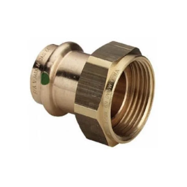 Raccord droit bronze à sertir Femelle - écrou prisonnier image