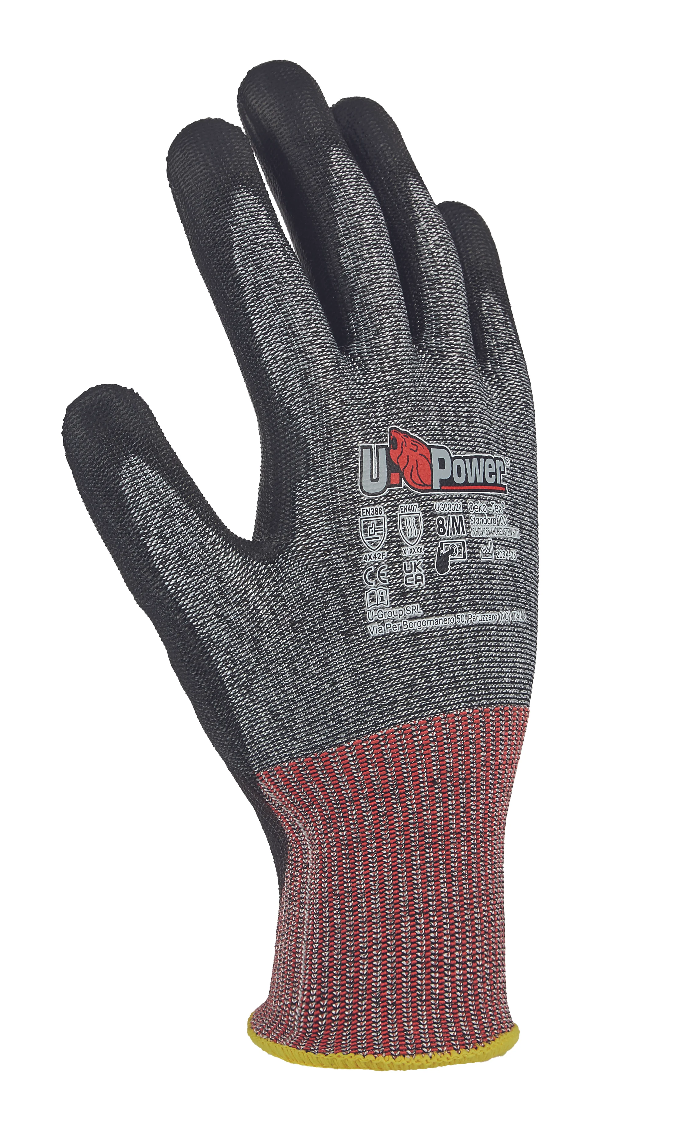 Gants de protection SALSA anti-coupure type F - Gris/Rouge image
