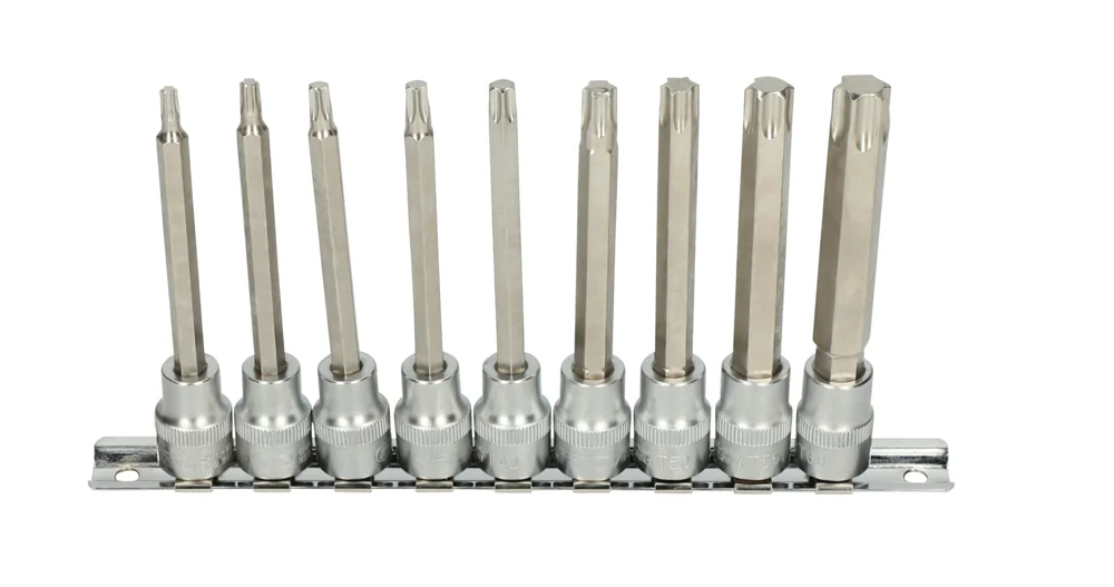 Rail de 9 douilles tournevis TORX® 3/8'', T20 à T60 image