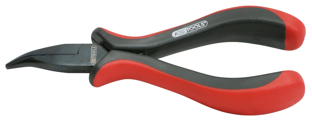 Pince électronique à bec demi-rond coudé à 45°, 130 mm image