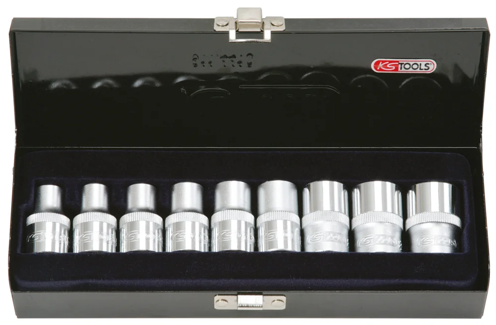 Coffret de 9 douilles TORX®, L.38 mm -  1/2'' - E10 à E24 image