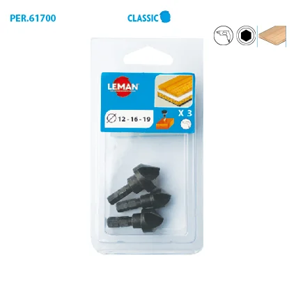 Lot de 3 fraisoirs bois perçage Classic image