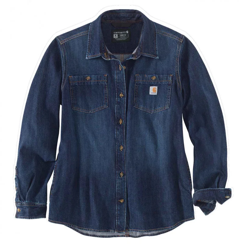 Chemise de travail en jean manches longues Femme SHIRT ZION - Bleu Denim image