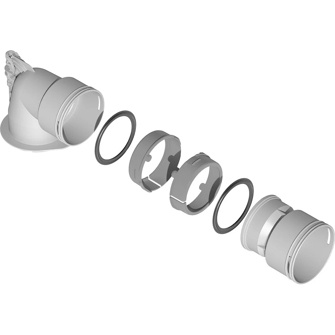 Adaptateur coudé simple (ø90mm) pour bouche ø80mm image