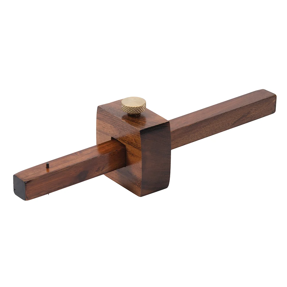 Trusquin en bois dur à vis de réglage en laiton moletée image