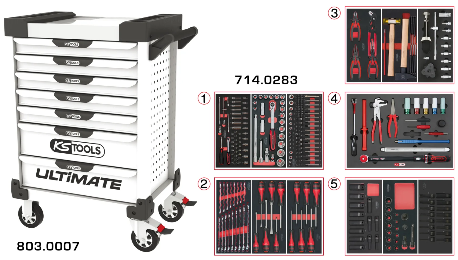 Servantes ULTIMATE 7 tiroirs équipées de 283 outils image