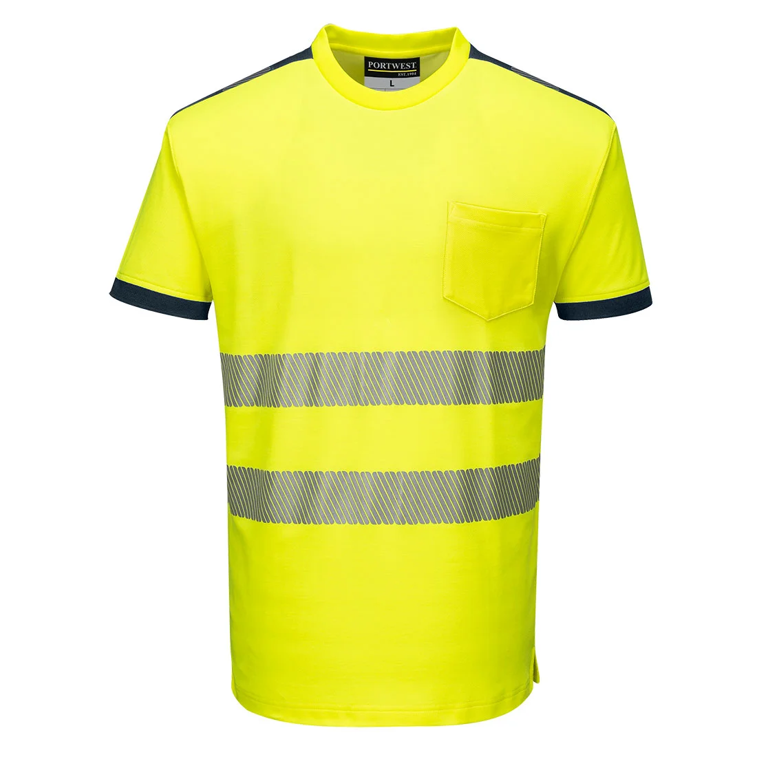 T-Shirt HV PW3 Jaune/Marine image