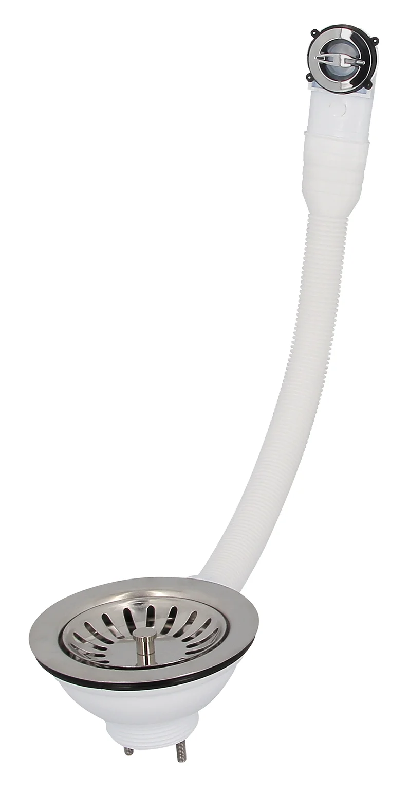 Bonde évier universelle PVC à commande manuelle avec trop-plein image