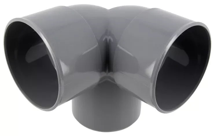 Coude PVC vidange double équerre 87,30 MF 100 image