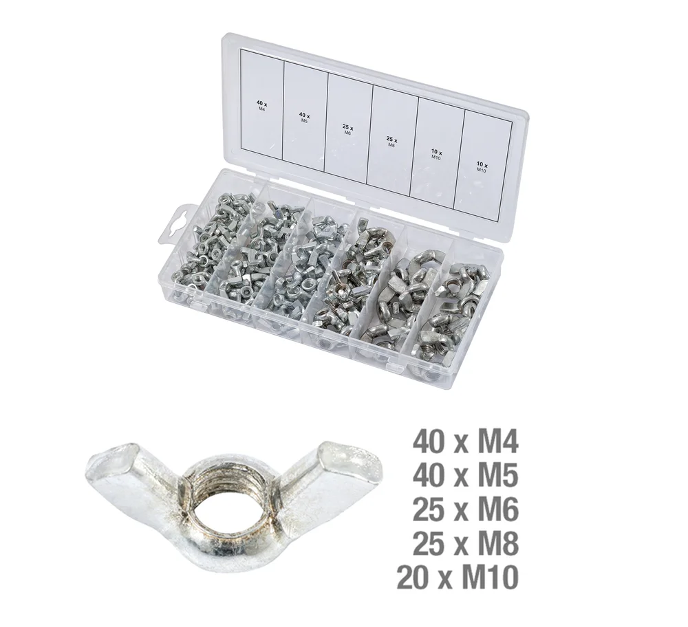 Assortiment d'écrous papillon x150 image