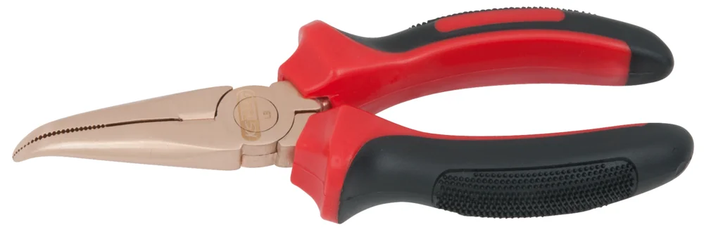 Pince à bec demi-rond coudée BERYLLIUMplus 180mm image