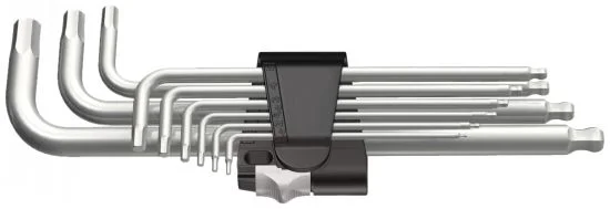 Jeu de neuf clés hexagonales - Inox image