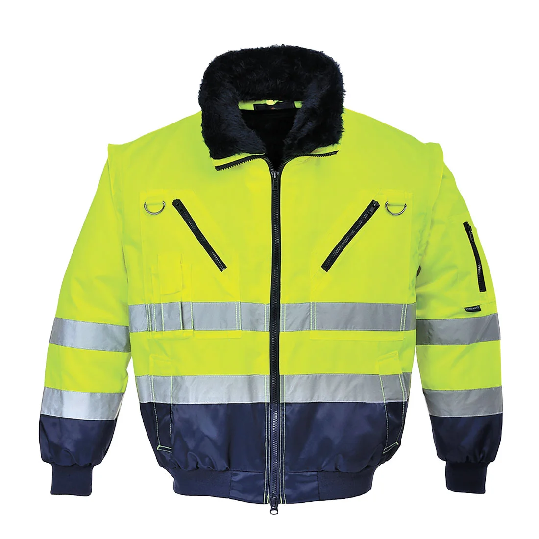 Blouson pilote 3 en 1 haute visibilité Jaune/Marine image