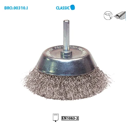 Brosse conique fil Inox ondulé pour métal Classic image