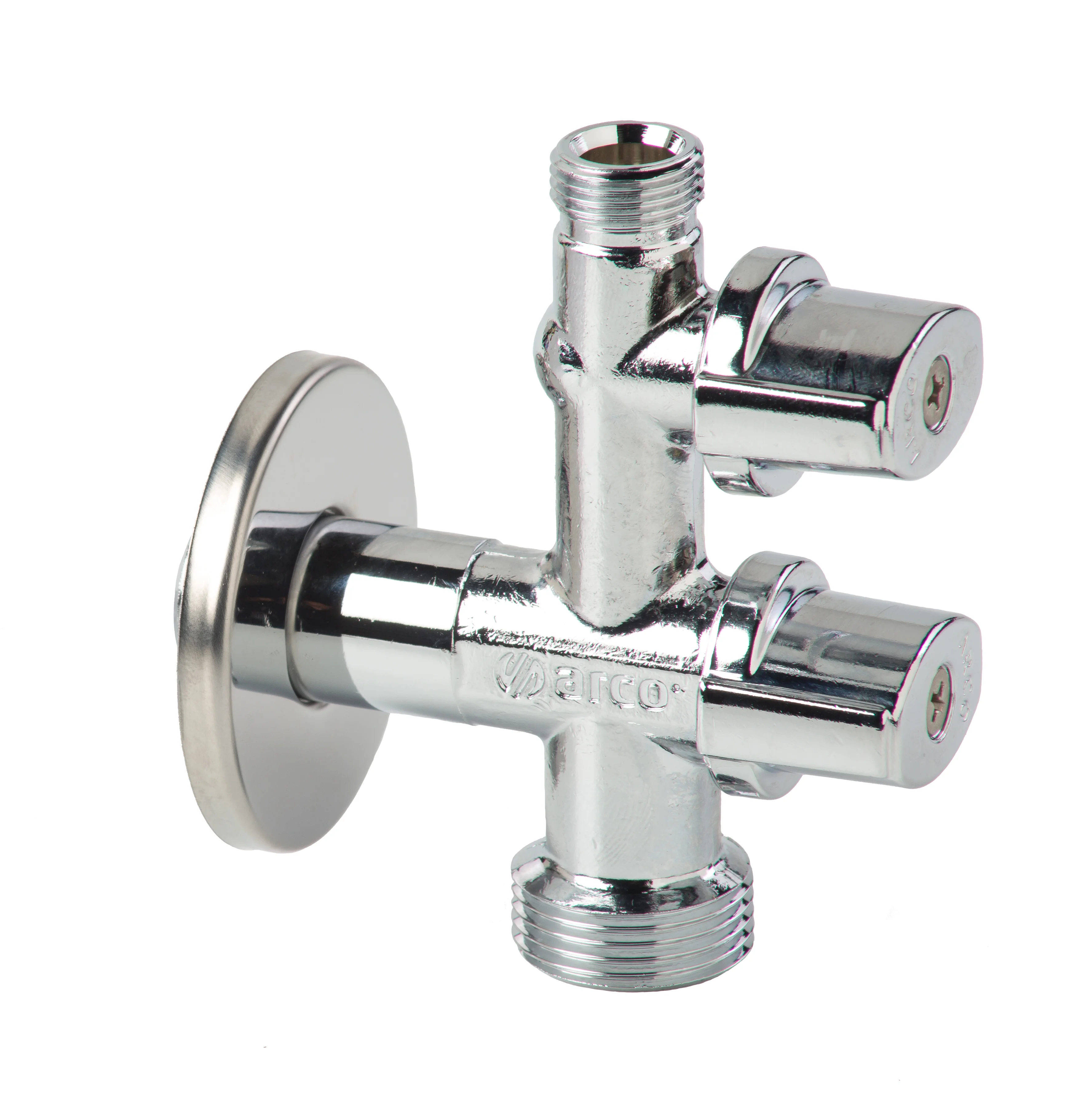 Robinet d'arrêt double 1/4 de tour pour machine à laver - bille anti-calcaire Vitaq image