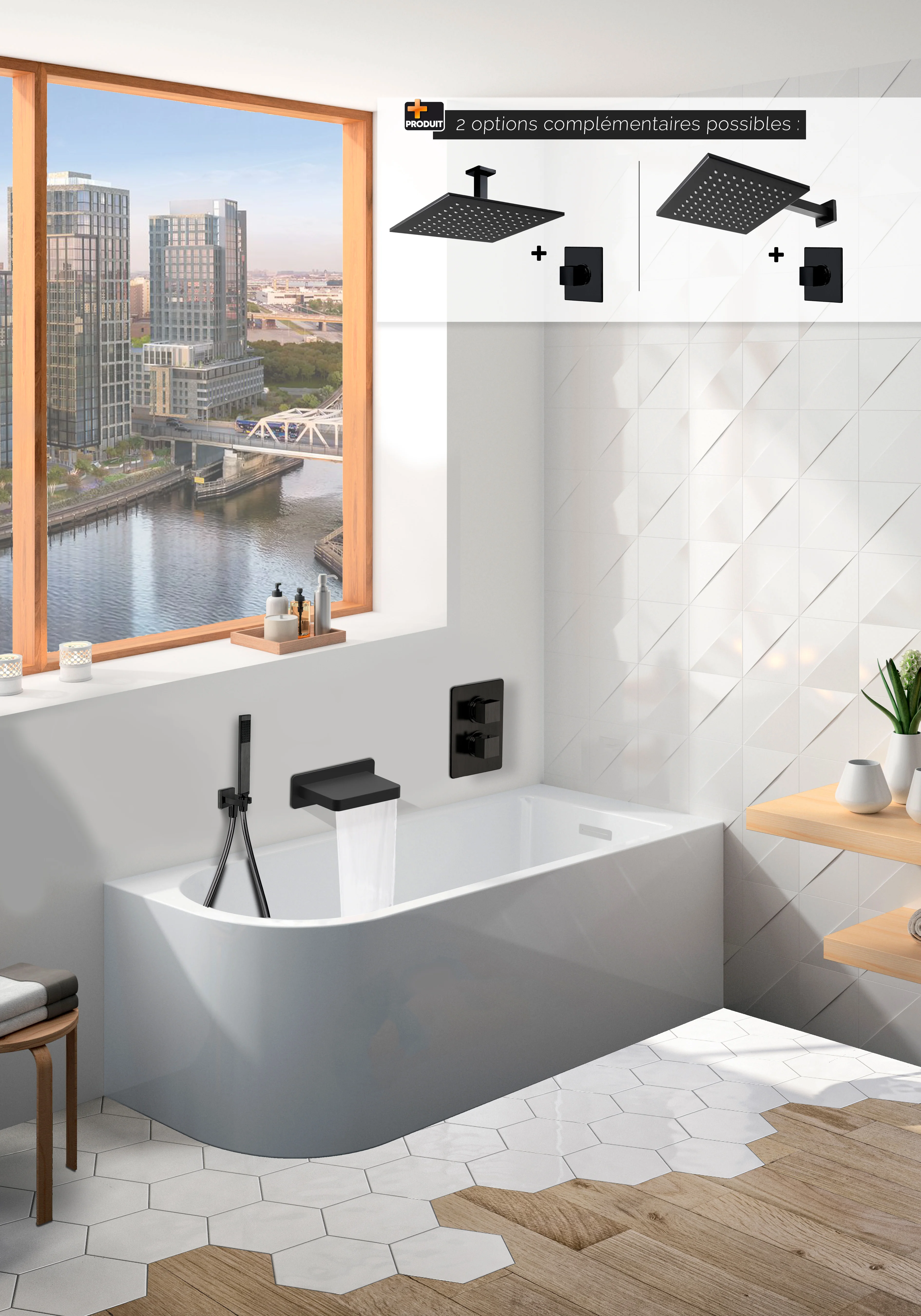 Ensemble bain douche à encastrer Dax image