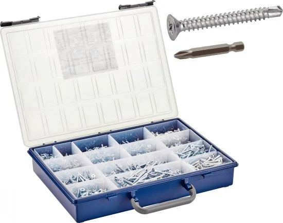Coffret vis autoperceuses TF Phillips + Embouts - Acier Zn image