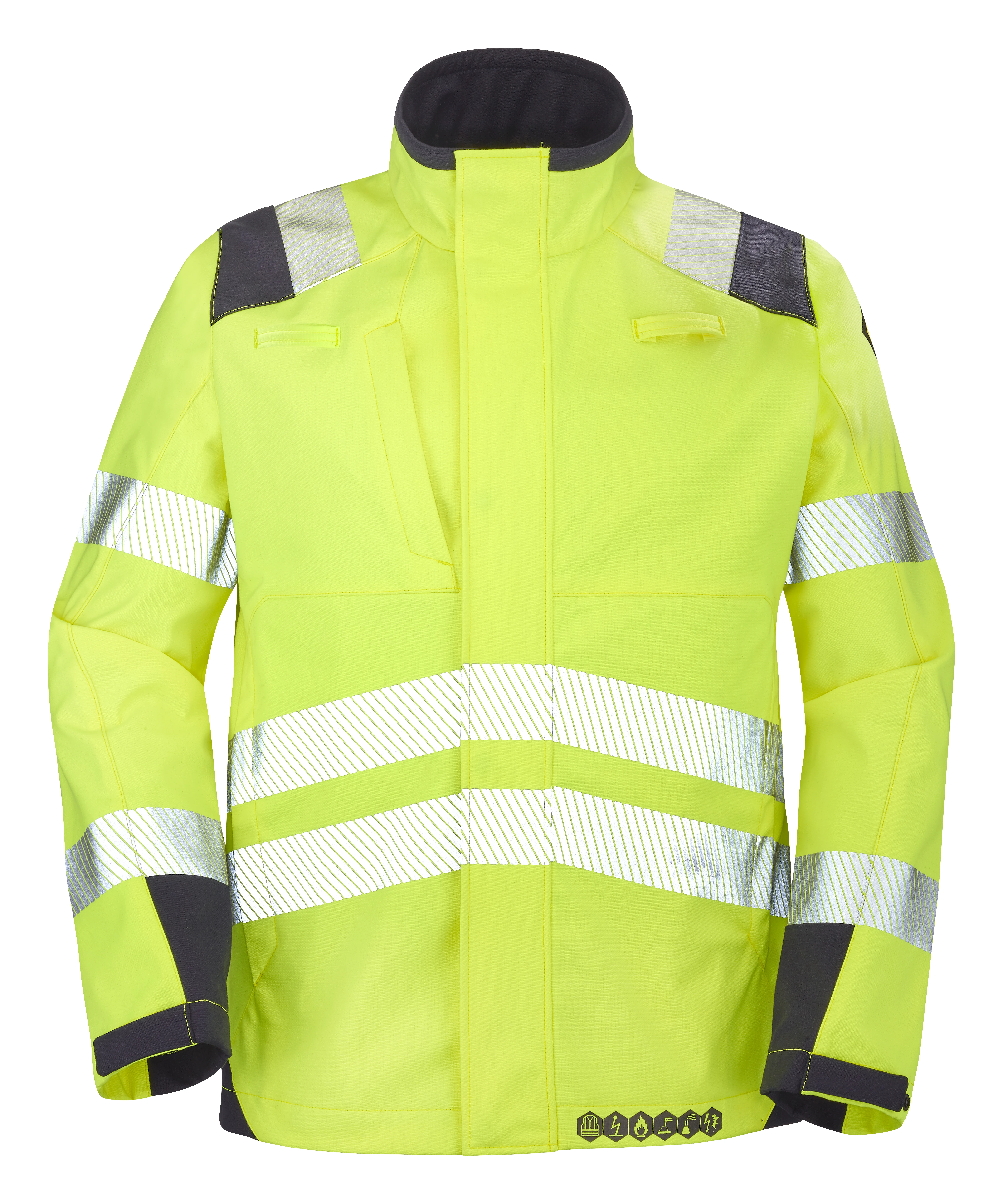 VESTE SOFTSHELL HV TEIDE JAUNE FLUO/BLEU MARINE image