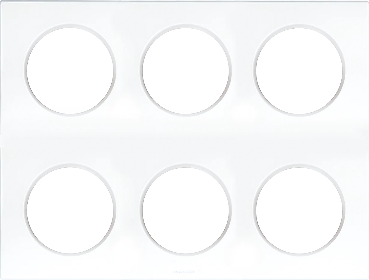 Plaque de finition polycarbonate - Blanc - 2x3 postes - SQUARE image