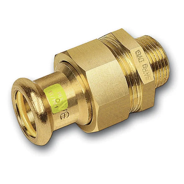 Raccord union à joint conique mixte fileté en cuivre à sertir - SANHA-Press Gas série 11343g-F image