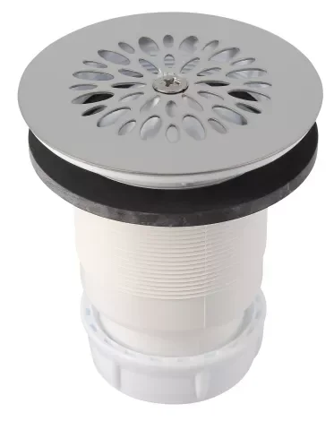 Bonde de douche pour receveur standard avec grille inox et sortie verticale image