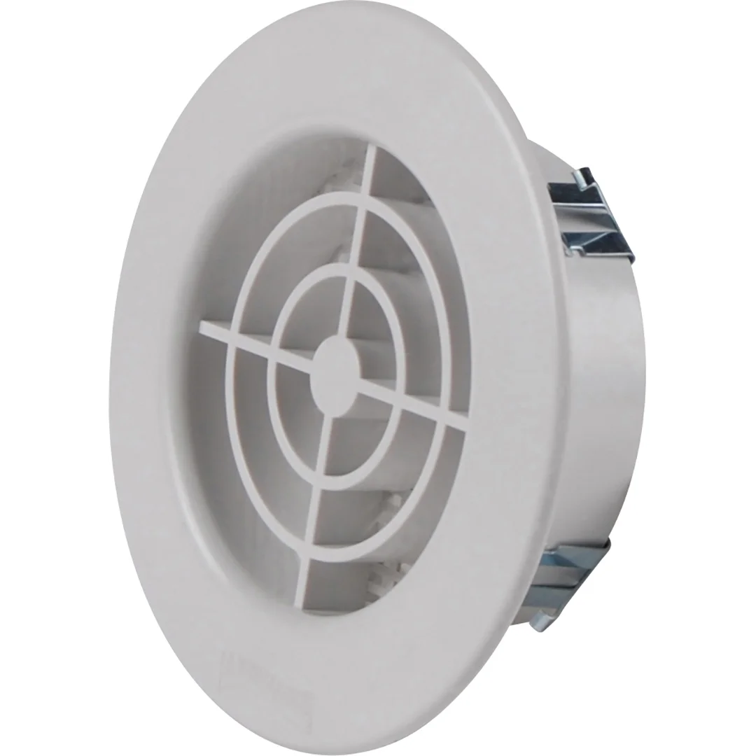 Grille anti-UV à encastrer avec ailettes circulaire avec clips - ABS Blanche image