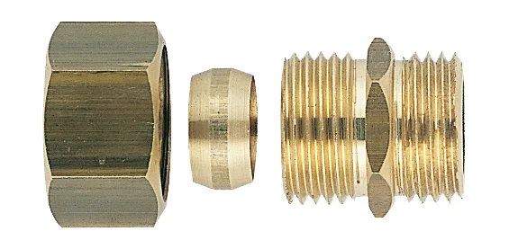 Raccord laiton bicone union mâle droit image