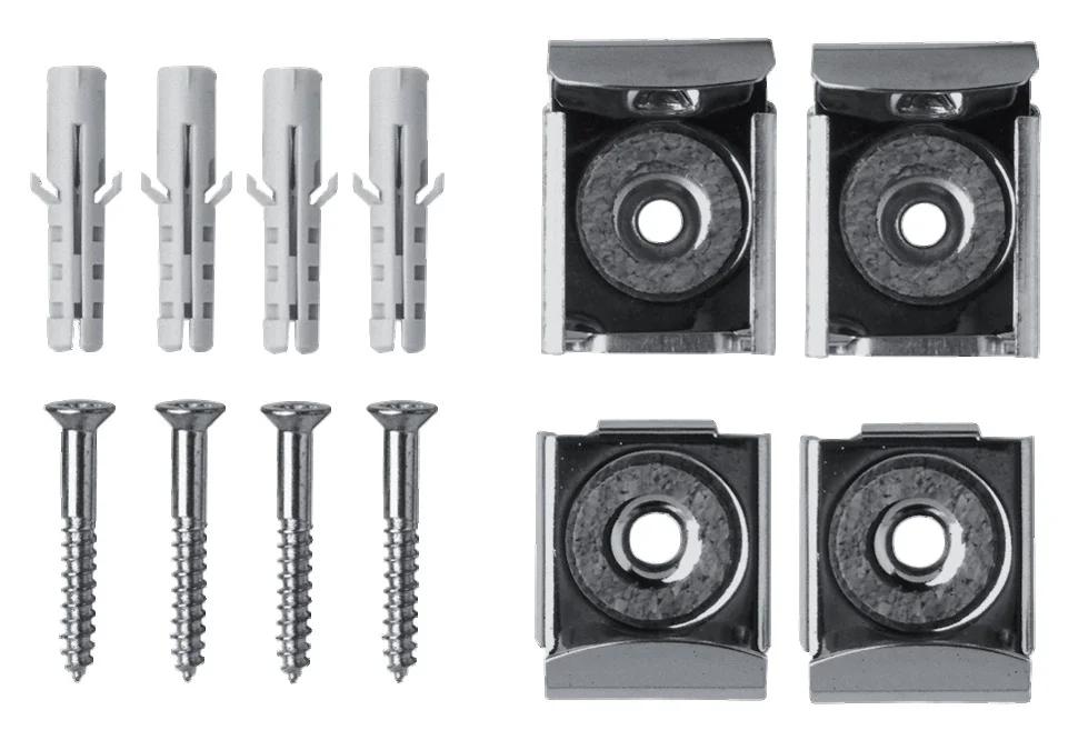 Fixation standard de miroir à ressort - avec vis et chevilles - Jeu de 4 image