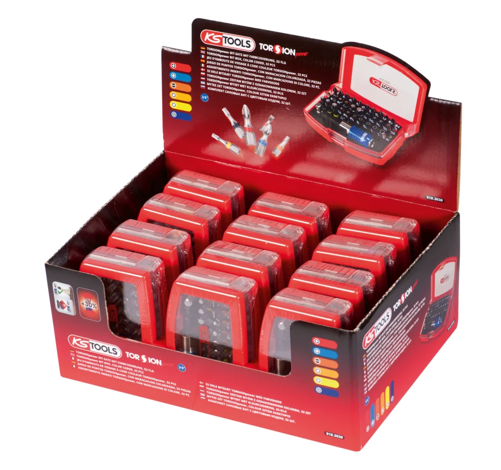 Présentoir de 12 jeux d'embouts de vissage à code couleur TORSIONpower® 1/4'' image