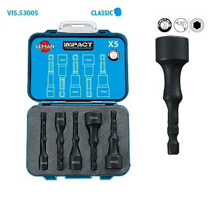 Coffret de 5 douillesimpact 6 PANS 1/4'' 65 mm Classic image