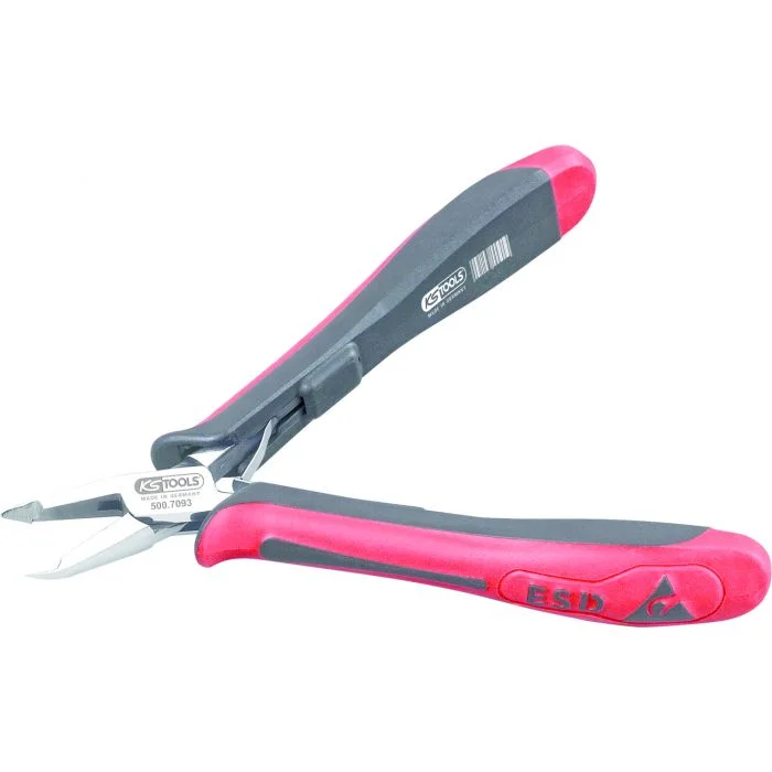 Pince électronique coupante diagonale tête pointue bec fin et finement biseautés au bout, 125 mm image