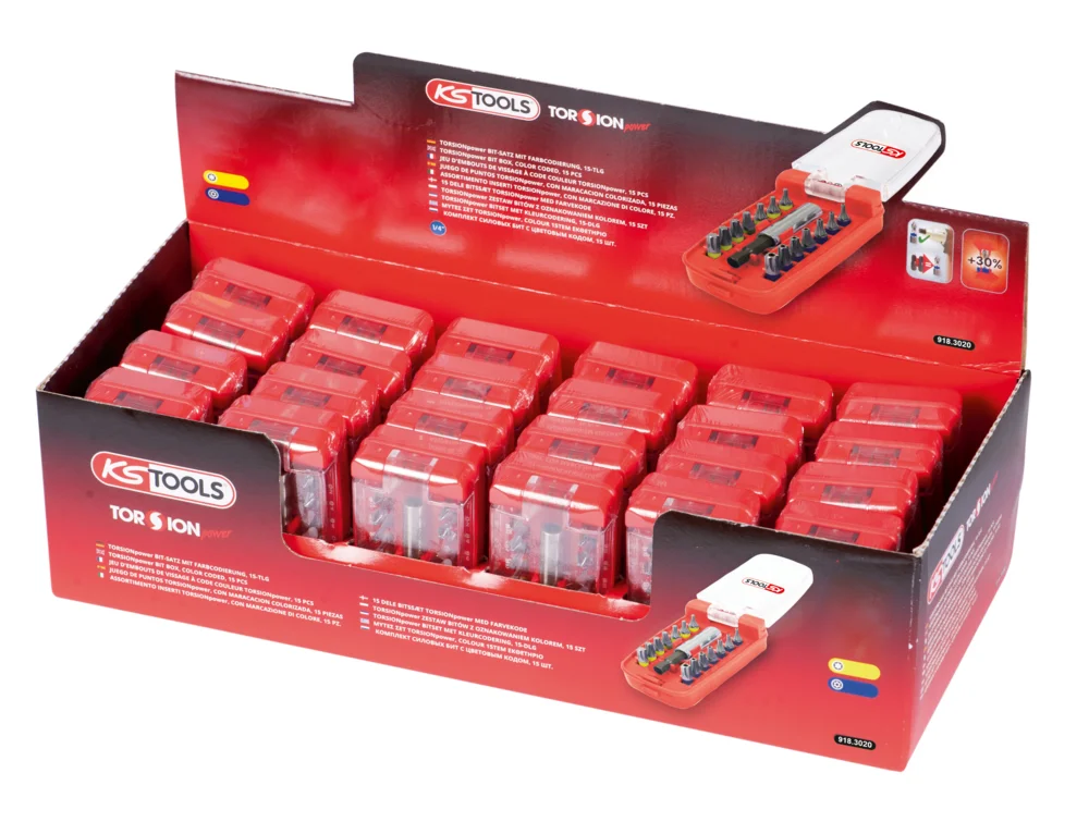 Présentoir de jeu d'embouts de vissage TORX- TX percé à code couleur TORSIONplus image